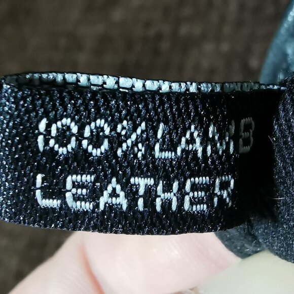 Black/Silver Perforated Lamb Leather Crossbody EUC #238 - Picture 6 of 11